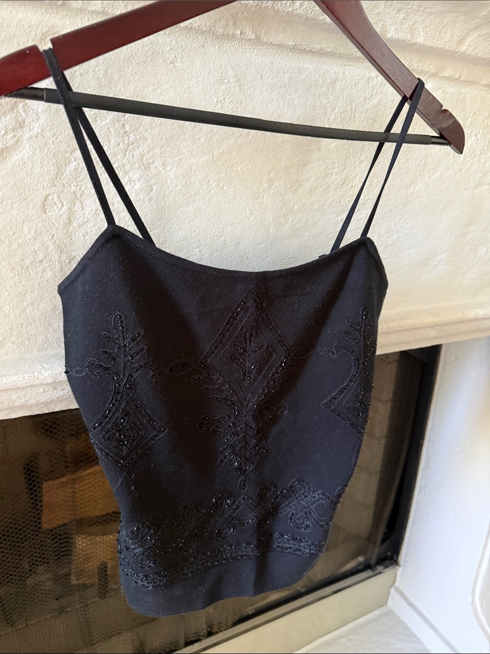Cache Black Beaded Embellished Cami Tank Top - Picture 4 of 5